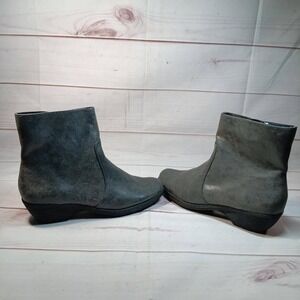 A2 Aerosoles‎ - Ankle Boots Gray Leatherette Comfort Casual - Womens Size 7.5